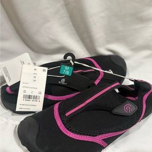 Women's Black and Pink Water Shoes
